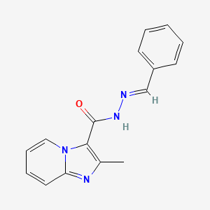 molecular formula C16H14N4O B3869474 N-[(E)-benzylideneamino]-2-methylimidazo[1,2-a]pyridine-3-carboxamide 