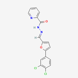 molecular formula C17H11Cl2N3O2 B3869489 N'-{[5-(3,4-dichlorophenyl)-2-furyl]methylene}-2-pyridinecarbohydrazide 