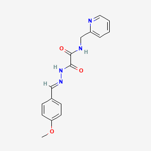 molecular formula C16H16N4O3 B3869509 N'-[(E)-(4-methoxyphenyl)methylideneamino]-N-(pyridin-2-ylmethyl)oxamide 