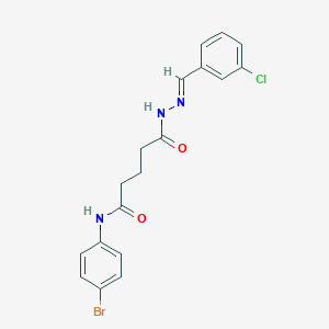 molecular formula C18H17BrClN3O2 B386961 N-(4-bromophenyl)-5-[2-(3-chlorobenzylidene)hydrazino]-5-oxopentanamide 