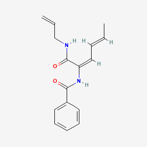 molecular formula C16H18N2O2 B3869643 N-[(2E,4E)-1-oxo-1-(prop-2-enylamino)hexa-2,4-dien-2-yl]benzamide 