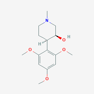 molecular formula C15H23NO4 B038699 3-Piperidinol, 1-methyl-4-(2,4,6-trimethoxyphenyl)-, (3S,4R)- CAS No. 113225-19-7
