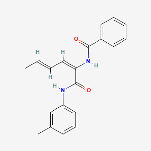 molecular formula C20H20N2O2 B3869998 N-[(2E,4E)-1-(3-methylanilino)-1-oxohexa-2,4-dien-2-yl]benzamide 
