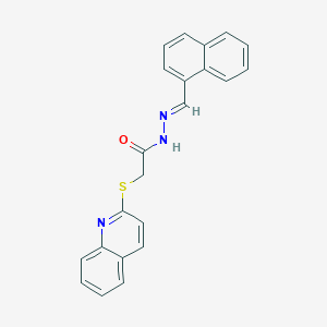 molecular formula C22H17N3OS B387002 N'-[(E)-(NAPHTHALEN-1-YL)METHYLIDENE]-2-(QUINOLIN-2-YLSULFANYL)ACETOHYDRAZIDE 