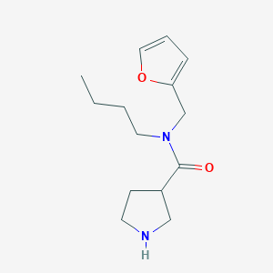 molecular formula C14H22N2O2 B3870043 N-butyl-N-(2-furylmethyl)-3-pyrrolidinecarboxamide hydrochloride 