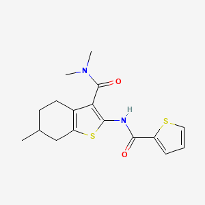 molecular formula C17H20N2O2S2 B3870169 N,N,6-trimethyl-2-[(2-thienylcarbonyl)amino]-4,5,6,7-tetrahydro-1-benzothiophene-3-carboxamide 
