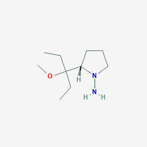 molecular formula C10H22N2O B038702 (2S)-2-(3-methoxypentan-3-yl)pyrrolidin-1-amine CAS No. 118535-62-9