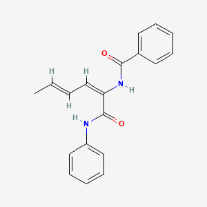 molecular formula C19H18N2O2 B3870224 N-[(2E,4E)-1-anilino-1-oxohexa-2,4-dien-2-yl]benzamide 