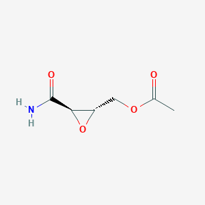 molecular formula C6H9NO4 B038703 [(2S,3R)-3-Carbamoyloxiran-2-yl]methyl acetate CAS No. 117069-16-6