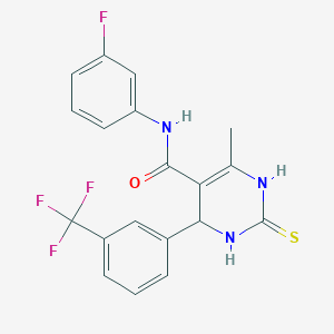 molecular formula C19H15F4N3OS B3870386 N-(3-fluorophenyl)-6-methyl-2-sulfanylidene-4-[3-(trifluoromethyl)phenyl]-3,4-dihydro-1H-pyrimidine-5-carboxamide 