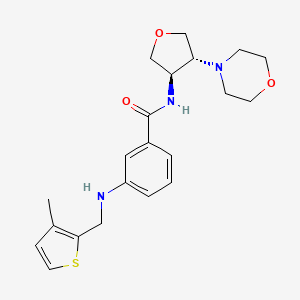 molecular formula C21H27N3O3S B3870482 3-[(3-methylthiophen-2-yl)methylamino]-N-[(3R,4R)-4-morpholin-4-yloxolan-3-yl]benzamide 