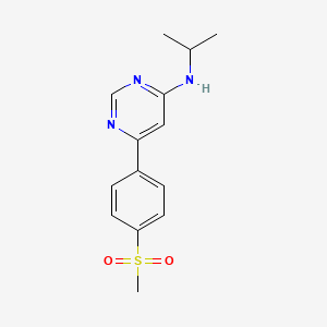 molecular formula C14H17N3O2S B3870568 N-isopropyl-6-[4-(methylsulfonyl)phenyl]pyrimidin-4-amine 