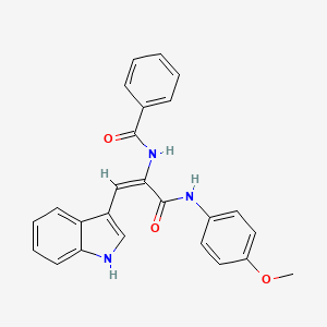 molecular formula C25H21N3O3 B3870659 N-[(E)-1-(1H-indol-3-yl)-3-(4-methoxyanilino)-3-oxoprop-1-en-2-yl]benzamide 