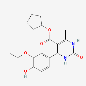 molecular formula C19H24N2O5 B3870700 Cyclopentyl 4-(3-ethoxy-4-hydroxyphenyl)-6-methyl-2-oxo-1,2,3,4-tetrahydropyrimidine-5-carboxylate 
