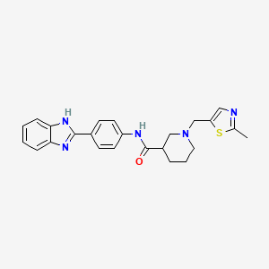 molecular formula C24H25N5OS B3870792 N-[4-(1H-benzimidazol-2-yl)phenyl]-1-[(2-methyl-1,3-thiazol-5-yl)methyl]piperidine-3-carboxamide 