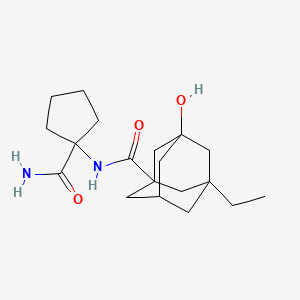 molecular formula C19H30N2O3 B3870814 N-[1-(aminocarbonyl)cyclopentyl]-3-ethyl-5-hydroxyadamantane-1-carboxamide 