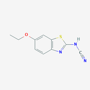 molecular formula C10H9N3OS B038709 Cyanamide, (6-ethoxy-2-benzothiazolyl)-(9CI) CAS No. 119283-95-3