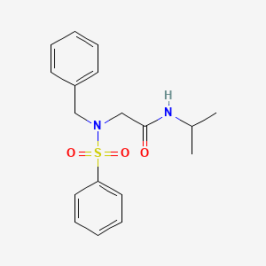 molecular formula C18H22N2O3S B3870922 2-(N-BENZYLBENZENESULFONAMIDO)-N-(PROPAN-2-YL)ACETAMIDE 