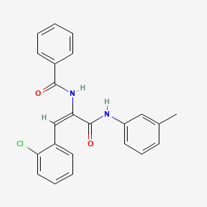 molecular formula C23H19ClN2O2 B3870935 N-[(E)-1-(2-chlorophenyl)-3-(3-methylanilino)-3-oxoprop-1-en-2-yl]benzamide 