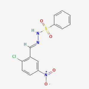 molecular formula C13H10ClN3O4S B3870965 N-[(E)-(2-chloro-5-nitrophenyl)methylideneamino]benzenesulfonamide 