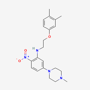 molecular formula C21H28N4O3 B3871038 N-[2-(3,4-dimethylphenoxy)ethyl]-5-(4-methylpiperazin-1-yl)-2-nitroaniline 