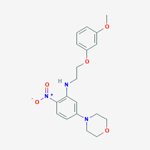 molecular formula C19H23N3O5 B3871237 N-[2-(3-methoxyphenoxy)ethyl]-5-(morpholin-4-yl)-2-nitroaniline 