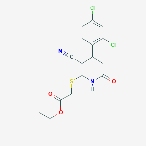 molecular formula C17H16Cl2N2O3S B3871267 isopropyl {[3-cyano-4-(2,4-dichlorophenyl)-6-oxo-1,4,5,6-tetrahydro-2-pyridinyl]thio}acetate 