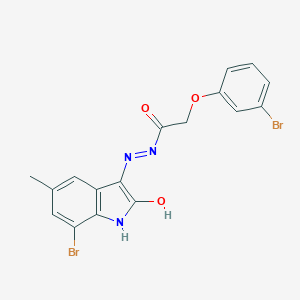 molecular formula C17H13Br2N3O3 B387129 N'-(7-bromo-5-methyl-2-oxo-1,2-dihydro-3H-indol-3-ylidene)-2-(3-bromophenoxy)acetohydrazide 