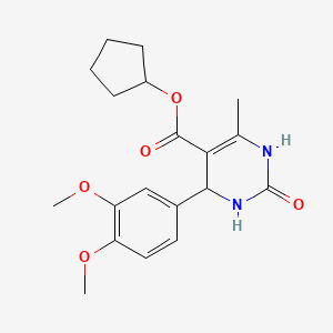 molecular formula C19H24N2O5 B3871342 Cyclopentyl 4-(3,4-dimethoxyphenyl)-6-methyl-2-oxo-1,2,3,4-tetrahydropyrimidine-5-carboxylate 