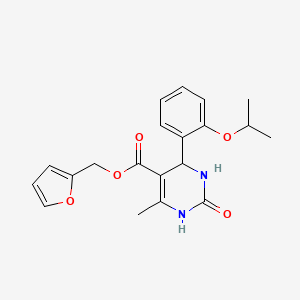 molecular formula C20H22N2O5 B3871654 Furan-2-ylmethyl 6-methyl-2-oxo-4-[2-(propan-2-yloxy)phenyl]-1,2,3,4-tetrahydropyrimidine-5-carboxylate 