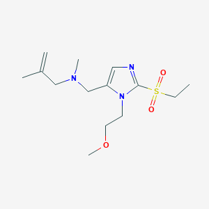molecular formula C14H25N3O3S B3871724 N-{[2-(ethylsulfonyl)-1-(2-methoxyethyl)-1H-imidazol-5-yl]methyl}-N,2-dimethyl-2-propen-1-amine 