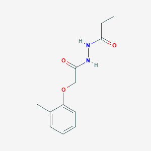 molecular formula C12H16N2O3 B3871780 N'-[2-(2-methylphenoxy)acetyl]propanehydrazide 