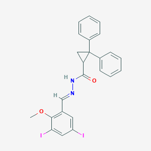 molecular formula C24H20I2N2O2 B387182 N'-(3,5-diiodo-2-methoxybenzylidene)-2,2-diphenylcyclopropanecarbohydrazide 