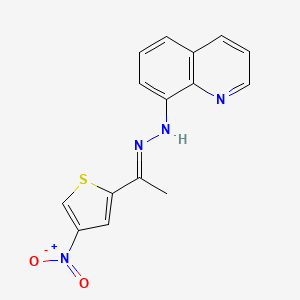 molecular formula C15H12N4O2S B3871834 N-[(E)-1-(4-nitrothiophen-2-yl)ethylideneamino]quinolin-8-amine 