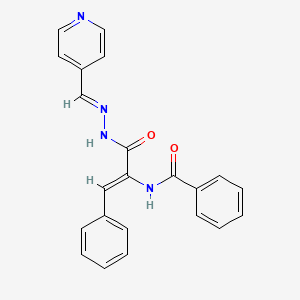 molecular formula C22H18N4O2 B3871883 N-(2-phenyl-1-{[2-(4-pyridinylmethylene)hydrazino]carbonyl}vinyl)benzamide 