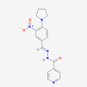 molecular formula C17H17N5O3 B387189 N'-[3-nitro-4-(1-pyrrolidinyl)benzylidene]isonicotinohydrazide 