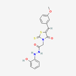 molecular formula C19H17N3O4S2 B3871941 N'-(2-hydroxyphenyl)-2-[5-(3-methoxybenzylidene)-4-oxo-2-thioxo-1,3-thiazolidin-3-yl]acetohydrazide 