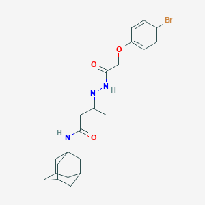 molecular formula C23H30BrN3O3 B387195 N-(1-adamantyl)-3-{[(4-bromo-2-methylphenoxy)acetyl]hydrazono}butanamide 
