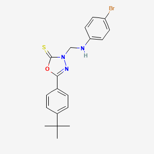 molecular formula C19H20BrN3OS B3871961 3-{[(4-bromophenyl)amino]methyl}-5-(4-tert-butylphenyl)-1,3,4-oxadiazole-2(3H)-thione 