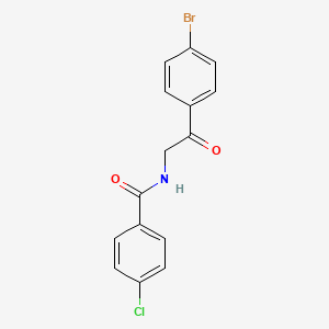 molecular formula C15H11BrClNO2 B3872029 N-[2-(4-bromophenyl)-2-oxoethyl]-4-chlorobenzamide 