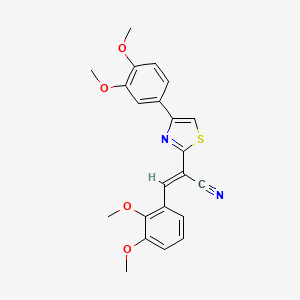molecular formula C22H20N2O4S B3872059 3-(2,3-dimethoxyphenyl)-2-[4-(3,4-dimethoxyphenyl)-1,3-thiazol-2-yl]acrylonitrile 