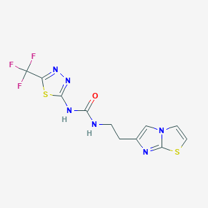molecular formula C11H9F3N6OS2 B3872141 N-(2-imidazo[2,1-b][1,3]thiazol-6-ylethyl)-N'-[5-(trifluoromethyl)-1,3,4-thiadiazol-2-yl]urea 