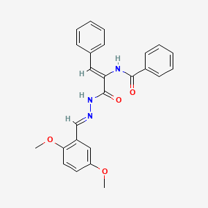 molecular formula C25H23N3O4 B3872151 N-[(Z)-3-[(2E)-2-[(2,5-dimethoxyphenyl)methylidene]hydrazinyl]-3-oxo-1-phenylprop-1-en-2-yl]benzamide 