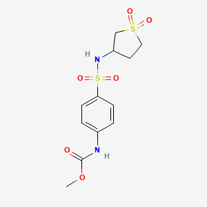 molecular formula C12H16N2O6S2 B3872220 methyl N-[4-[(1,1-dioxothiolan-3-yl)sulfamoyl]phenyl]carbamate 