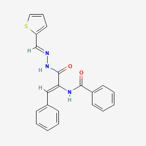 molecular formula C21H17N3O2S B3872333 N-(2-phenyl-1-{[2-(2-thienylmethylene)hydrazino]carbonyl}vinyl)benzamide 