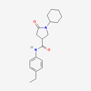 molecular formula C19H26N2O2 B3872345 1-cyclohexyl-N-(4-ethylphenyl)-5-oxopyrrolidine-3-carboxamide CAS No. 5623-40-5