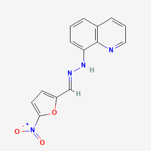 molecular formula C14H10N4O3 B3872377 N-[(E)-(5-nitrofuran-2-yl)methylideneamino]quinolin-8-amine 