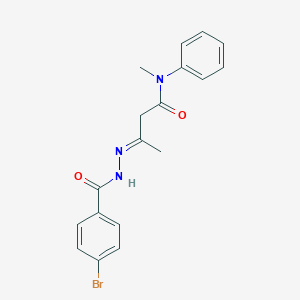 3-[(4-bromobenzoyl)hydrazono]-N-methyl-N-phenylbutanamide