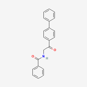molecular formula C21H17NO2 B3872427 N-[2-oxo-2-(4-phenylphenyl)ethyl]benzamide 