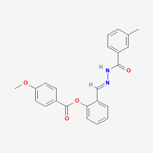 2-[2-(3-Methylbenzoyl)carbohydrazonoyl]phenyl 4-methoxybenzoate